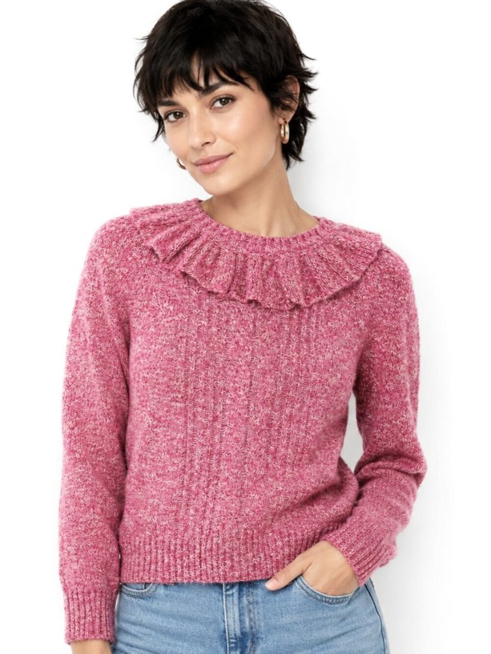 Greylin Claris Magenta Pink Lurex Knit Sweater